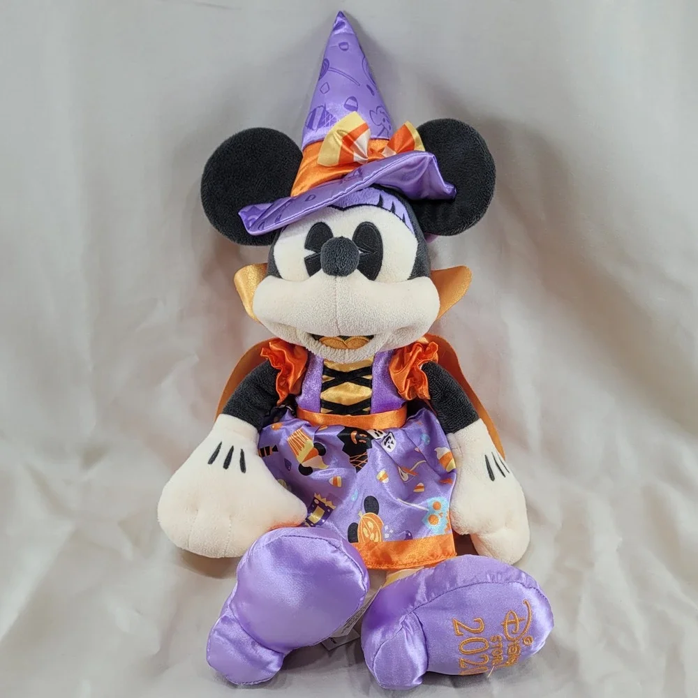 Disney Store Minnie Mouse Plush Purple Halloween Witch Costume 2020 Cape